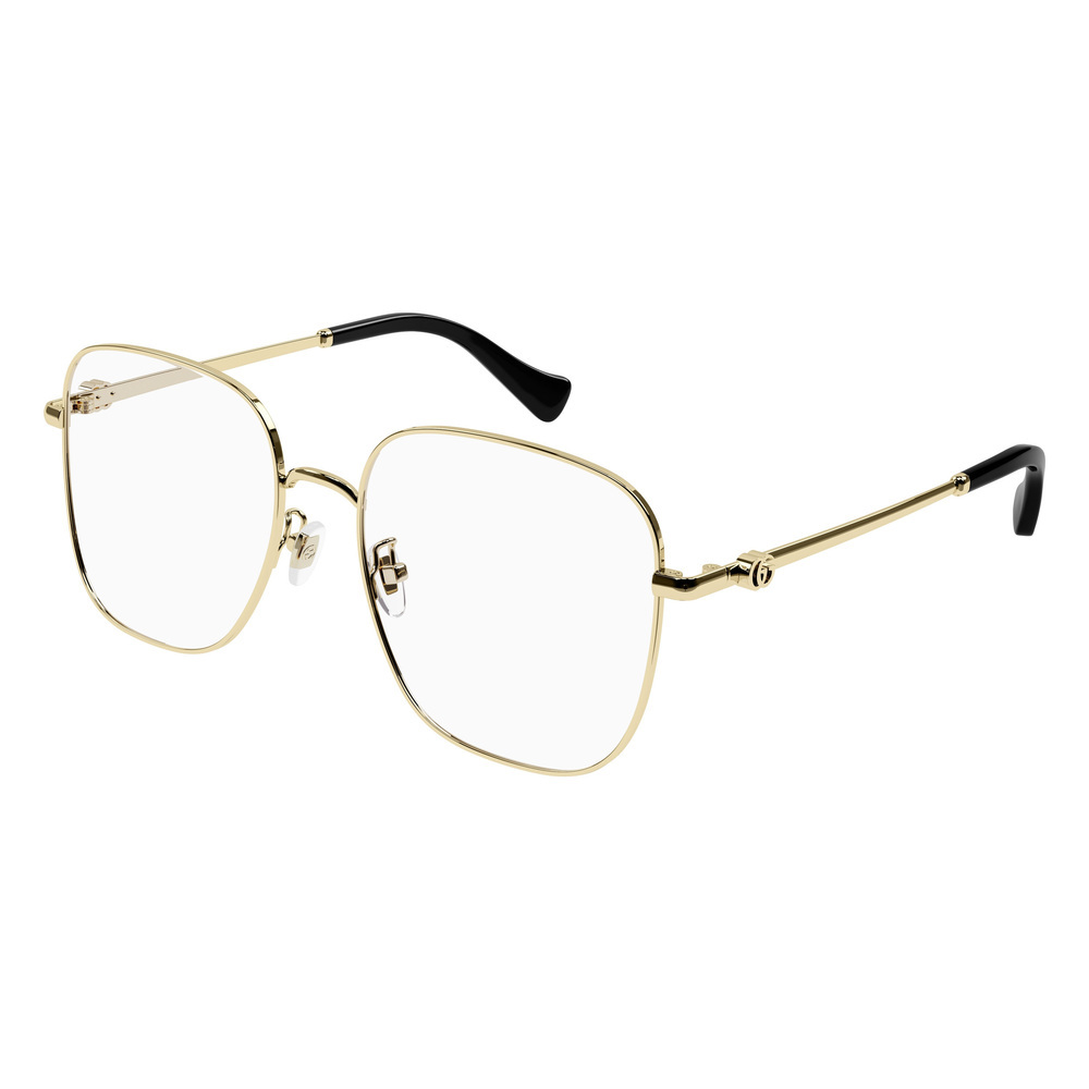 NWT Gucci GG1144o-001 Gold Rectangle 54mm Glasses